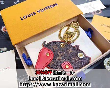 Louis Vuitton キーリング 豚 可愛い キーホルダー 動物 ピッグ ルイ